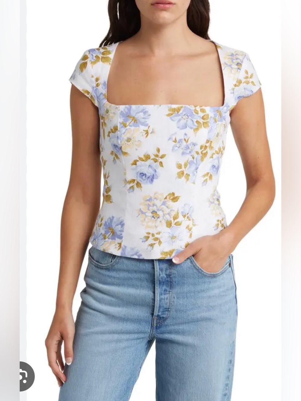 Reformation Cora Floral Linen Top - NWT!
